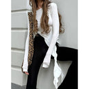 Aria – Klassiker Langarm Top mit Rundhalsausschnitt und seitlichen Raffungen